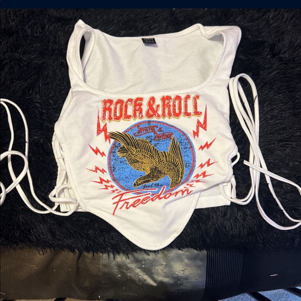 A cropped graphic top